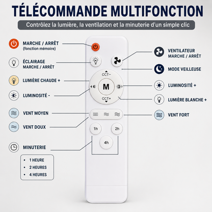 Ventilateur de plafond LED 2 en 1