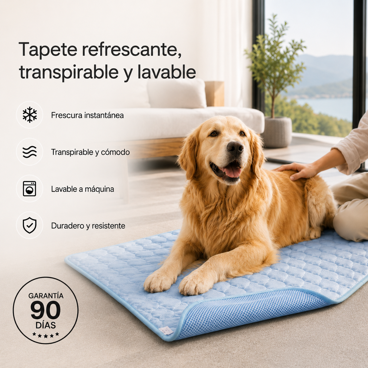 Alfombrilla refrescante transpirable y lavable para perros