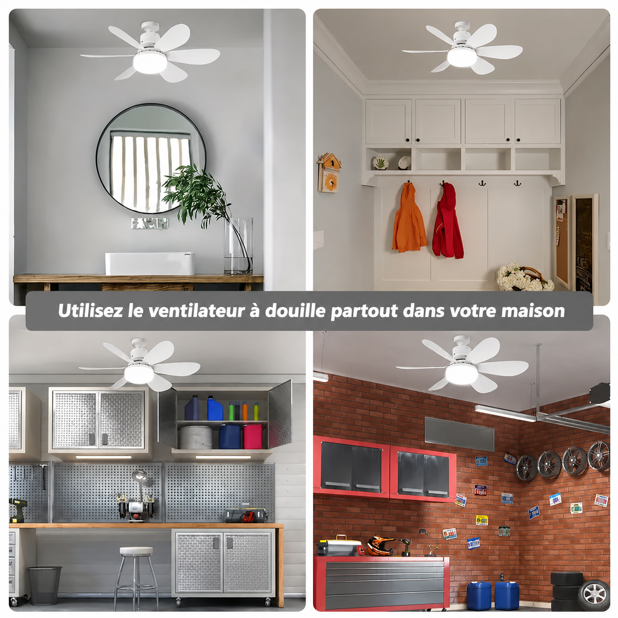 Ventilateur de plafond LED 2 en 1